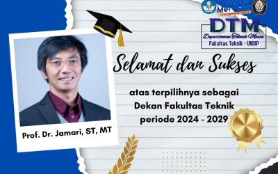 Prof. Dr. Jamari menjadi Dekan FT Undip Periode 2024-2029